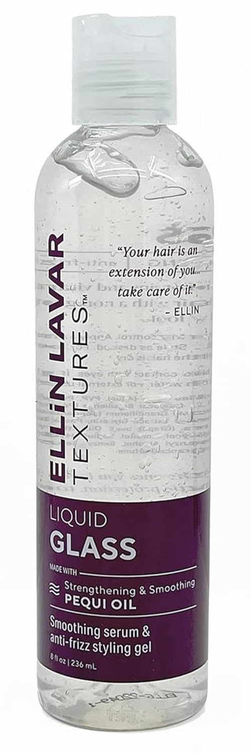 LiquidGlass Smoothing Styling Gel with Pequi Oil, Anti Frizz Gel, Strengthens Hair, 8 ounces