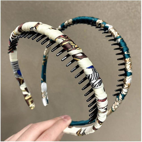 LOVEF 5 Pieces Fashion Headband for Women & Girls with Resin Plastic Teeth Comb Hair Hoop