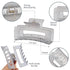 Sisiaipu 3.5 Inch Square and Rectangular Hair Clips, 12 Pcs Claw Clips for Thick and Thin Hair