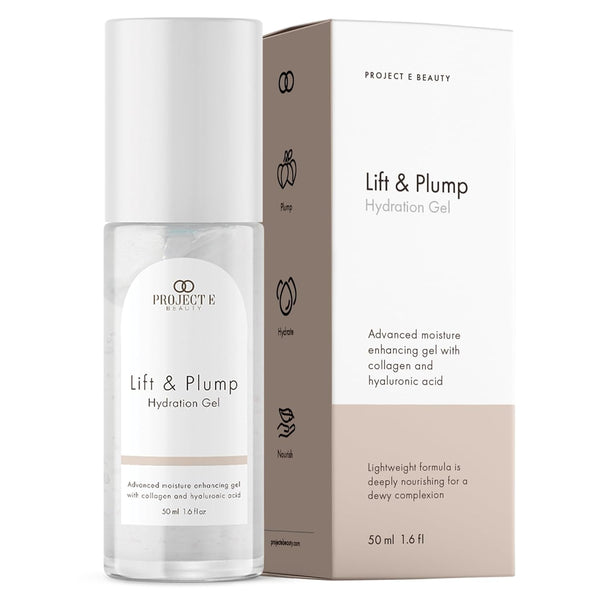 Project E Beauty Lift & Plump Hydration Gel, 50ml Anti-Aging Brightening Treatment for Dry or Rough Skin