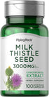 Piping Rock Milk Thistle Supplement 3000mg | 100 Capsules | Non-GMO, Gluten Free, Concentrated Herbal Extract