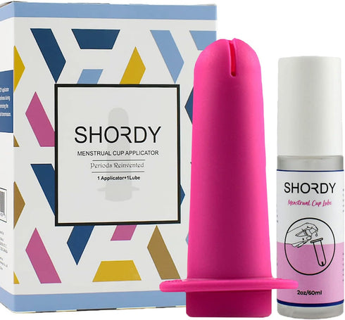 SHORDY Applicator Tool for Menstrual Cups for Easy Insertion with Lube Gel,
