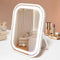 Portable Makeup Travel Mirror with Lights, Small LED Vanity Mirror, 1200mAh Battery, Dimmable Touch Screen, Folding
