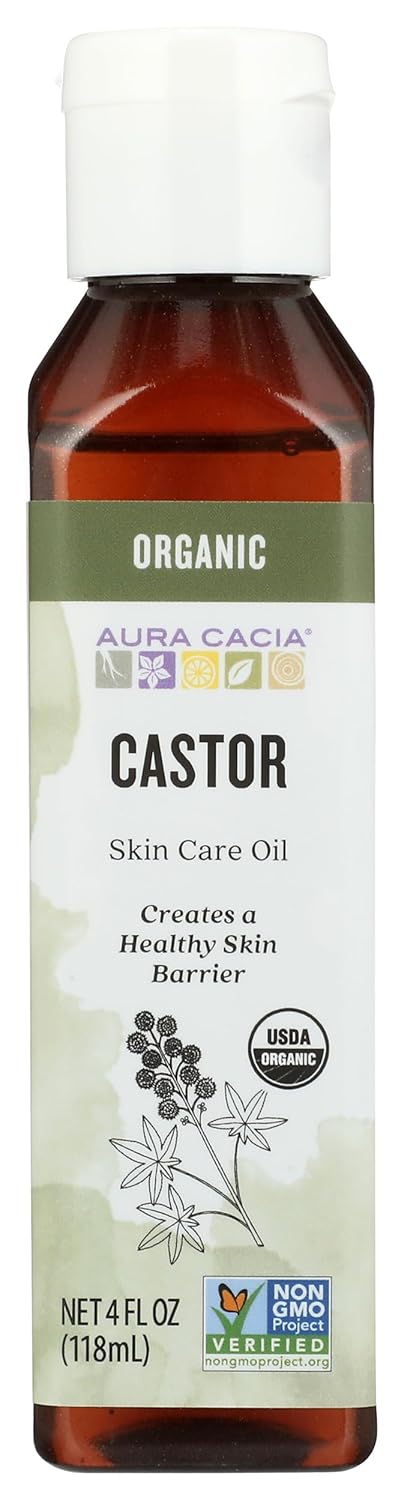 Aura Cacia Organic Skin Care Oil, Castor, 4 Fluid Ounce