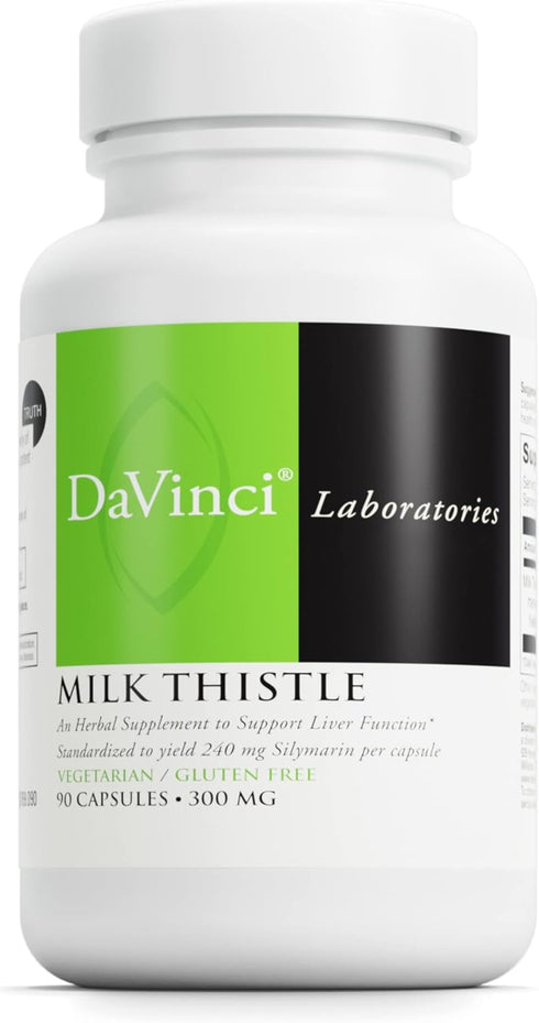 DAVINCI Labs Milk Thistle, 90 Vegetarian Capsules - Nutritional Supplement for Liver Function, Kidney Health, and