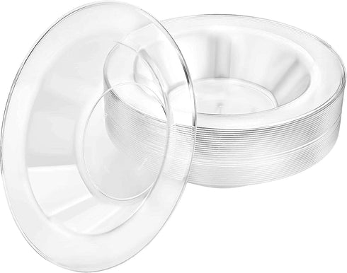 Premium Quality Heavyweight Plastic Bowls by Lillian Tablesettings, 14 oz Clear Value Pack, 30 Count, Wedding Dinnerware