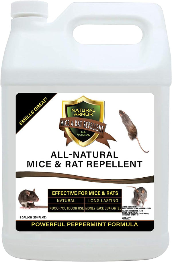 Mice & Rat Repellent, Peppermint Spray for Mice, Rats & Rodents, Natural Indoor & Outdoor Use, 128 OZ Refill