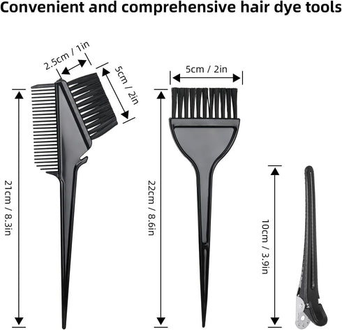 ROOHUA 16 Pieces Hair Dye Coloring Kit, Hair Tinting Bowl, Brush, Ear Cover, Hairpin, Cape