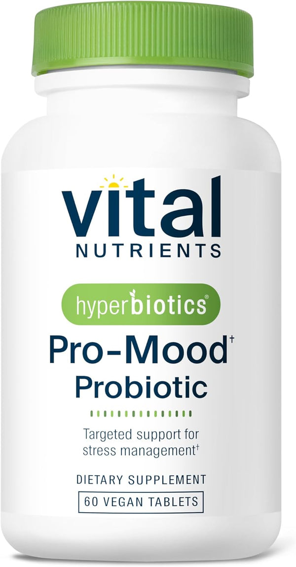 Hyperbiotics Vital Nutrients Pro-Mood Probiotic Supplement - Supports Stress Management, 60 Count