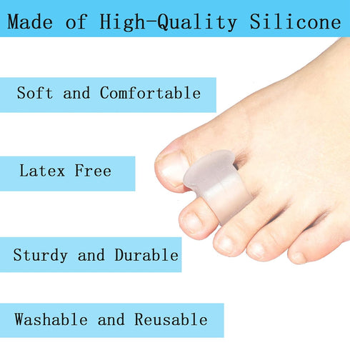 Pack of 12 Gel Toe Separator, 1/4" Thick Big Toe Spacers, Single Loop Corrector and Spacer for Bunions (Clear)