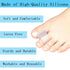 Pack of 12 Gel Toe Separator, 1/4" Thick Big Toe Spacers, Single Loop Corrector and Spacer for Bunions (Clear)