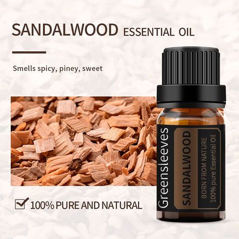 GREENSLEEVES Rose Sandalwood Essential Oil Set, 2 x 10ml Pure Plant-Based Fragrance Oil for Aromatherapy, Diffuser,