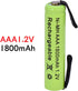 VRYJSPFU 2pcs 1800mAh 1.2V AAA Ni-MH with Solder Tabs Rechargeable Battery Cell, for Electric Shaver, Razor, Toothbrush