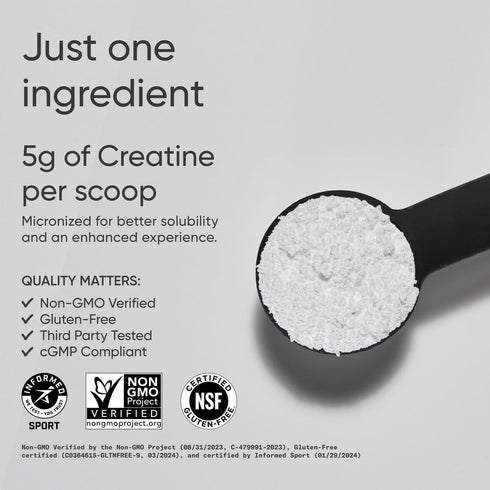 Sports Research Creatine Monohydrate - Gain Lean Muscle, Improve Performance and Strength, Support Workout Recovery - 5