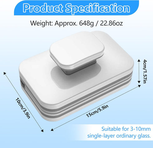 Magnetic Window Wiper Cleaner, Double Glazed Magnetic Window Cleaner Adjustable Double-Side Glass Cleaning Accessory
