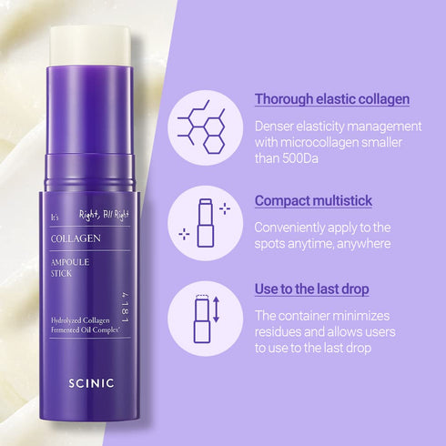 SCINIC Collagen Ampoule Stick 0.35fl.oz | Elasticity-Improving Collagen Multi-Stick for Radiant Skin