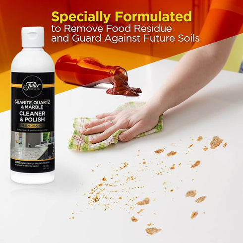 Fuller Brush Multi Surface Cleaner & Polish, Countertop Cleaner for Granite, Quartz, Marble, Glass, and Metal, Orange