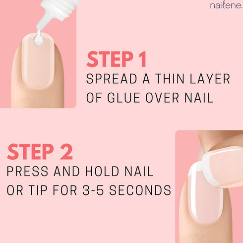 Nailene Perfect Bond Nail Glue, Super Strong Adhesive for Acrylic and Press On Nails, 2 Pack