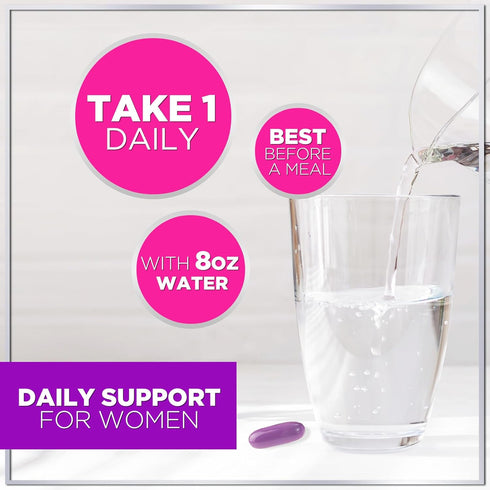 Women's Complete Multivitamin - Once Daily with Vitamin A, B6, B12, C, D, Biotin, Folate, Iron & Zinc - 60 Softgels