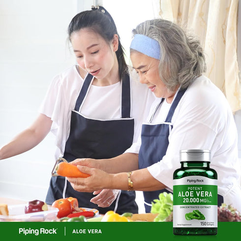 Piping Rock Aloe Vera Capsules 20000mg | 150 Softgels | Concentrated Extract Supplement | Non-GMO, Gluten Free