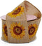 2 1/2" x 10 Yards Sunflowers on Natural Linen Ribbon