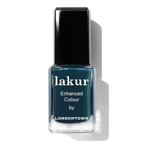 LONDONTOWN lakur Nail Polish - Shimmery Glittery Blue, Chip-Resistant, Non-Toxic, Conditions & Hydrates Nails, .40 fl oz