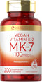 Carlyle Vitamin K2 MK7 100mcg - 200 Vegan Capsules, Menaquinone-7 Supplement, Non-GMO, Gluten Free