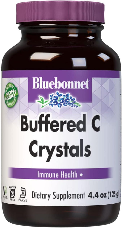 Bluebonnet Nutrition Buffered C Crystals, 4.4 oz (125 g) - Vitamin C Powder for Immune Health, Vegan