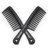 2PCS Large Wide Tooth Comb, Shower Combs for Wet Curly Hair, Durable Hair Brush for Best Styling and Care (2 Black)