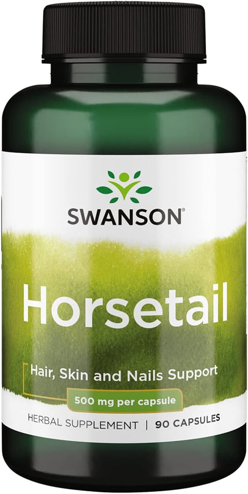 Swanson Horsetail Herbal Supplement, 90 Capsules for Healthy Hair, Skin & Nails, Natural Ingredients