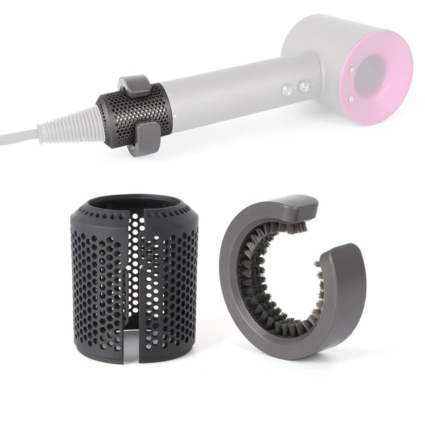 Upgraded Hair Dryer Filter Cover for Dyson Supersonic HD01 HD03 HD08 Models, Strainer Filter with Cleaning Brush (Gray)