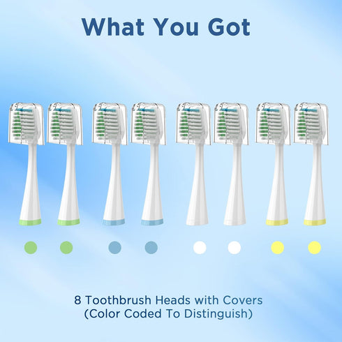 Replacement Toothbrush Heads for Waterpik Complete Care 5.0/9.0 (CC-01/WP-861), 10 Count, White, with Covers