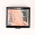 Marbel Stone 7 Days Pill Organizer, Chromed Shiny Silver Rectangle Pill Box with Mirror, 8 Separate Compartments