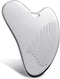 Non-Slip Grip Stainless Steel Gua Sha Tool for Face, Ribbed Facial Guasha