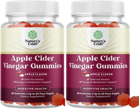 Apple Cider Vinegar Gummies with the Mother-Natural Energy Supplement ACV Gummies with
