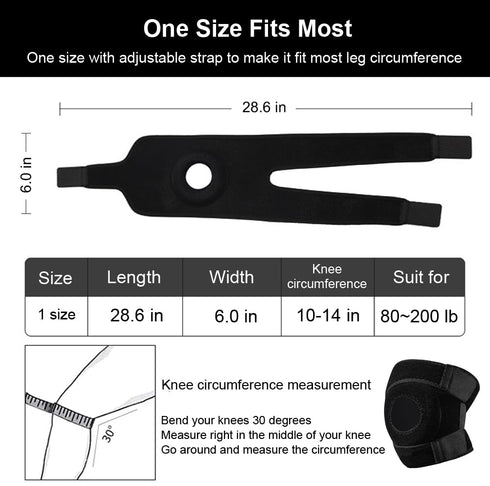 Knee Brace for Men and Women, Patellar Tendon Support Strap, Compression Sleeve for Knee Pain Relief (Gray)