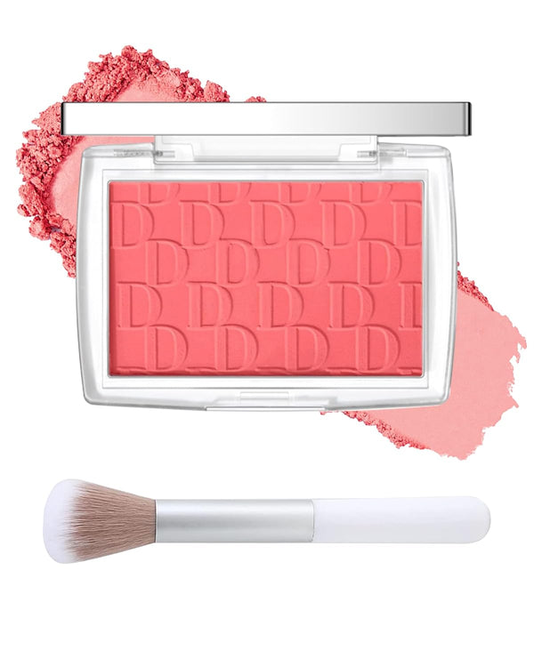 Powder Blush Palette, Matte Makeup Blush for Cheeks, Lightweight High Impact Buildable Color, Long-lasting Cherry