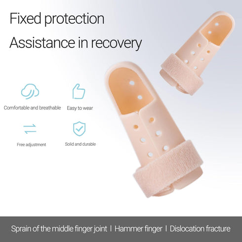 SooGree 2 Immobilizer Pieces Finger Splint Mallet Finger Support Finger Splint Brace Plastic Protector for Adjustable