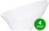 PLASTICPRO Disposable Angled Plastic Bowls, Large Round Serving Bowl for Snacks or Salad, White, Pack of 4