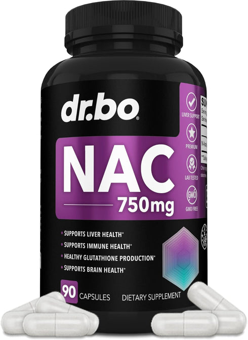 NAC Supplement N-Acetyl Cysteine Pills | 90 Capsules | 750mg | Daily Liver Support Formula for Lung & Kidney Health