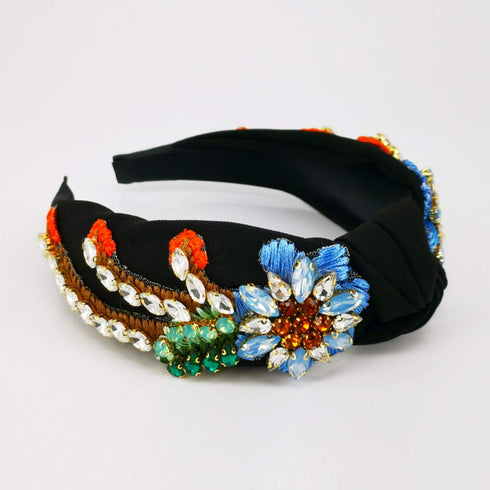 QTMY Rhinestone Crystal Headbands for Women, Hair Hoop Accessories Headwear Jewelry, 522 (Black)