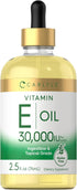 Carlyle Vitamin E Oil 30,000 IU, 2.5 fl oz, Moisturizing for Skin, Ingestible & Topical Grade, Non-GMO