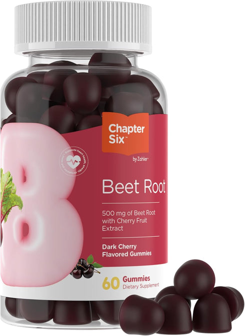 Zahler Beet Root Gummies with Cherry Extract - 500mg Beet Gummies for Adults - 60 Count Dark Cherry Flavor