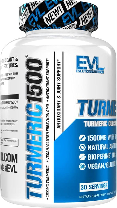 Herbal Relief Turmeric Curcumin with Bioperine, 1500mg, 95% Curcuminoid, Non-GMO Vegan Turmeric Supplement