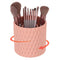 Makeup Brush Holder Organizer, 360° Rotating Multi-Functional Pen Holder for Vanity Storage (Pink)