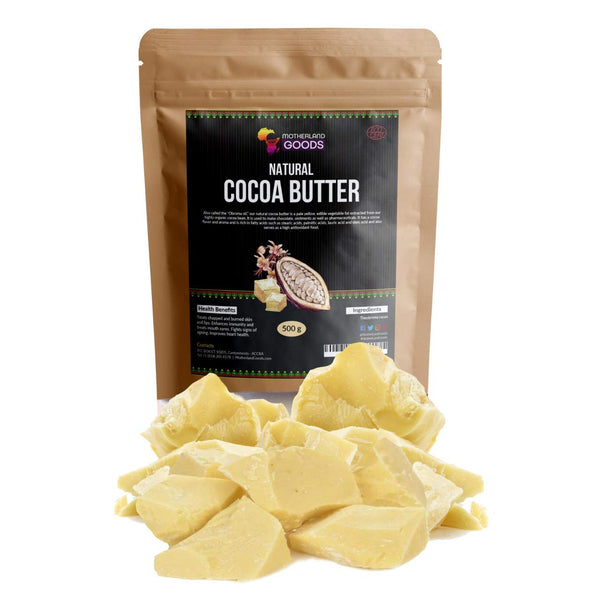 Natural Cocoa Butter Chunks, 8 oz Organic Body Moisturizer for Sensitive Skin, Anti-Aging and Eczema Relief