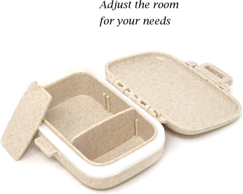Honbay Vitamin Organizer Box Portable Travel Pill Case Healthy Eco-Friendly Wheat Straw Small Pill Box (Primary Color)