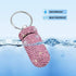 Portable Waterproof Pill Case Holder with Keychain, Bling Pill Box for Outdoor Camping Travel, Pink