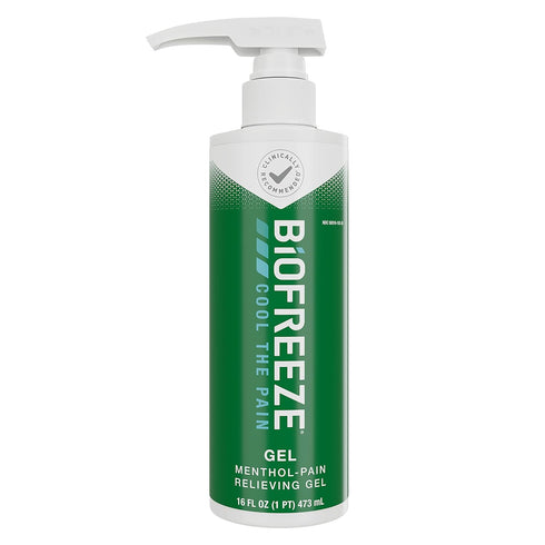 Biofreeze Menthol Pain Relieving Gel, 16 FL OZ Bottle with Pump for Sore Muscles, Arthritis, Backaches, Joint Pain,