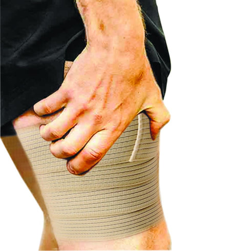 Thigh Compression Bandage Brace Wrap for Men and Women - Adjustable Breathable Support for Knee and Calf Pain Relief